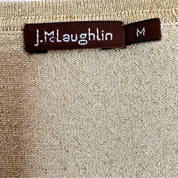 J.McLAUGHLIN SPARKLING GOLD CREW NECK SWEATER MEDIUM - Picture 9 of 13